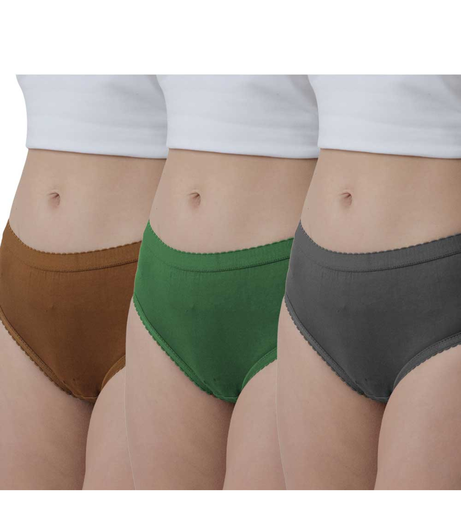 Vink Multicolor Women's Plain Panty Combo Pack of 3